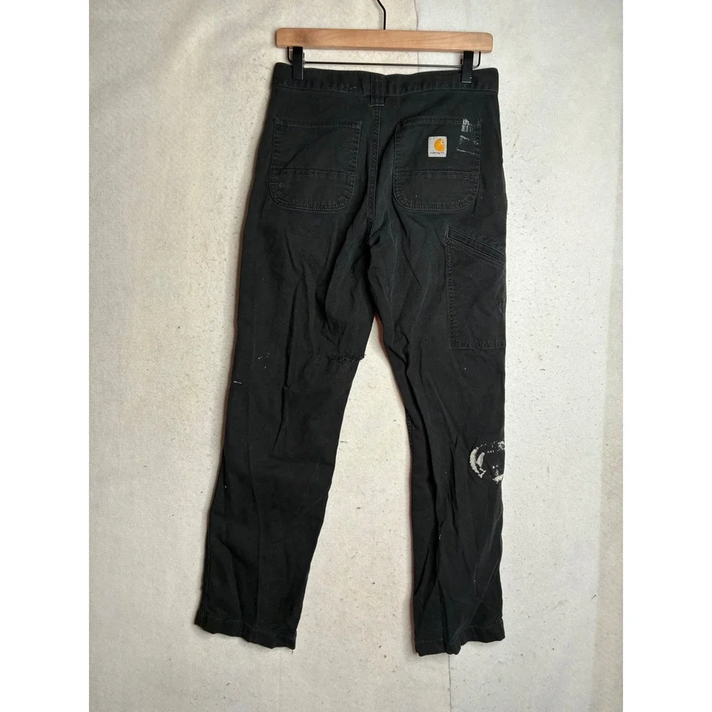 Carhartt Rugged Flex Relaxed Fit Canvas‎ Pants Black BN2291-M 30x32 Distressed